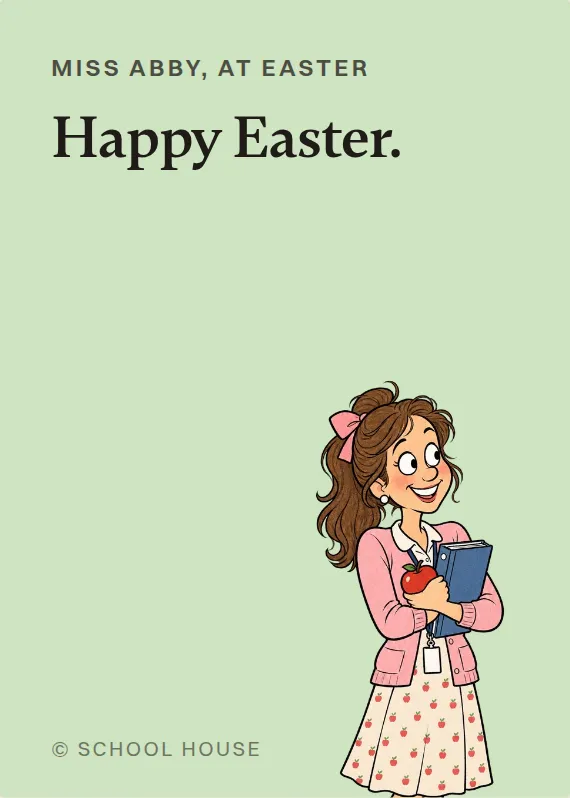 Miss Abby easter card: Happy Easter.