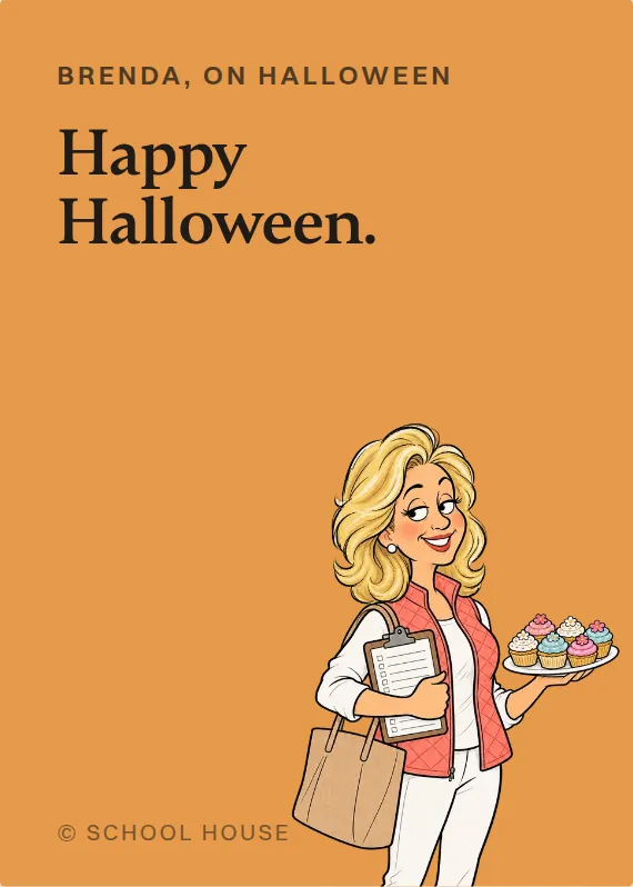 Brenda halloween card: Happy Halloween.