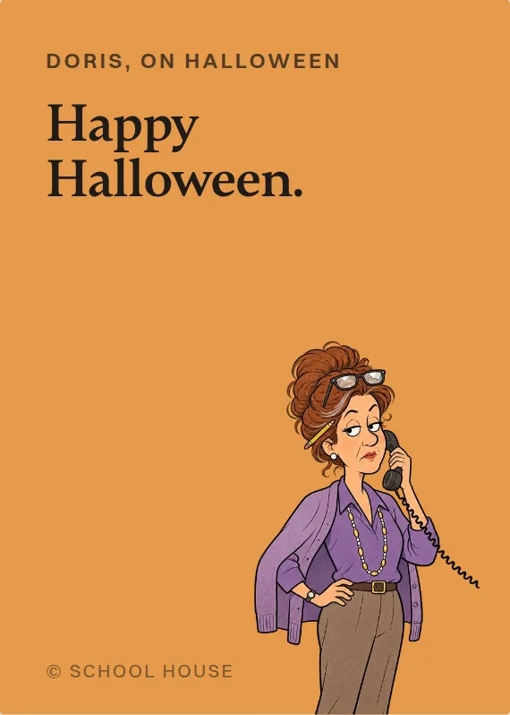 Doris halloween card: Happy Halloween.