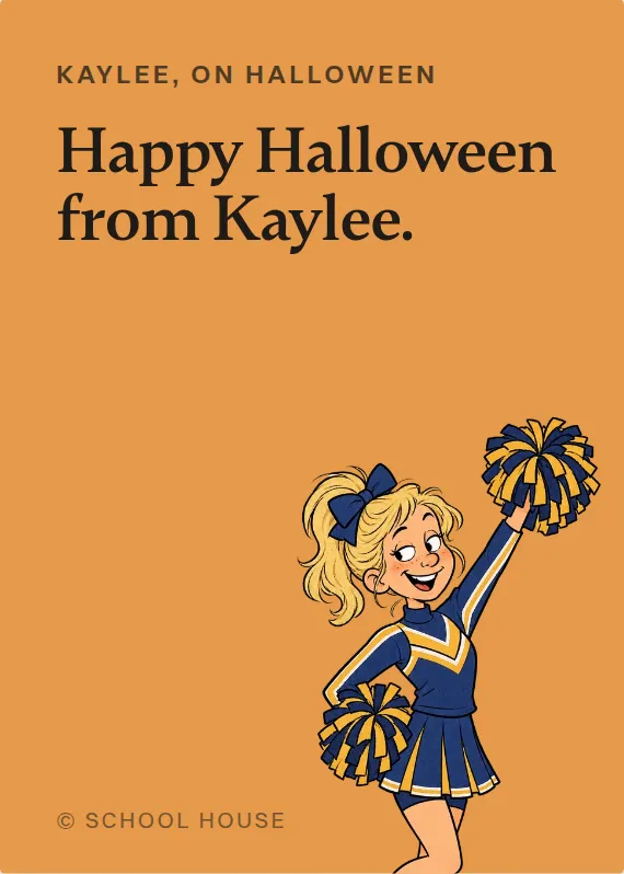 Kaylee halloween card: Happy Halloween from Kaylee.