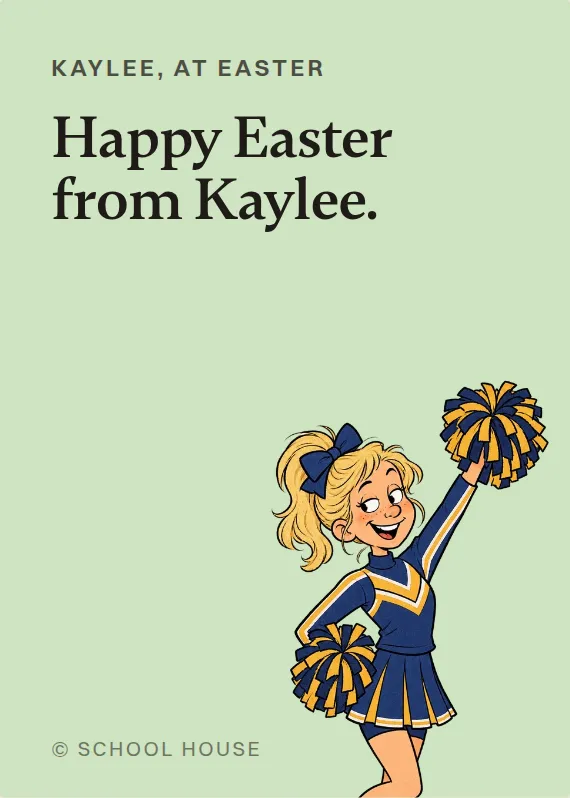 Kaylee easter card: Happy Easter from Kaylee.