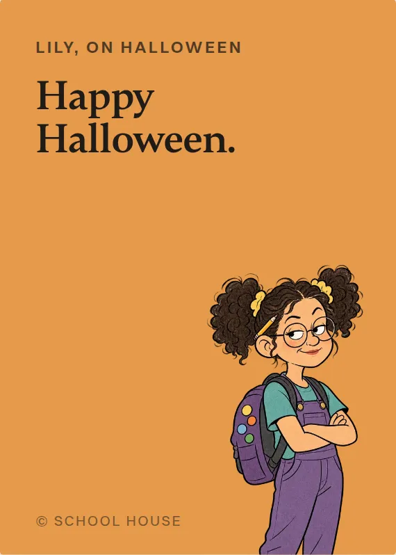Lily halloween card: Happy Halloween.