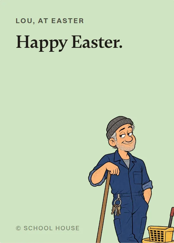 Lou easter card: Happy Easter.